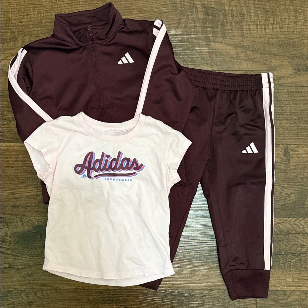 Adidas Burgundy Tracksuit